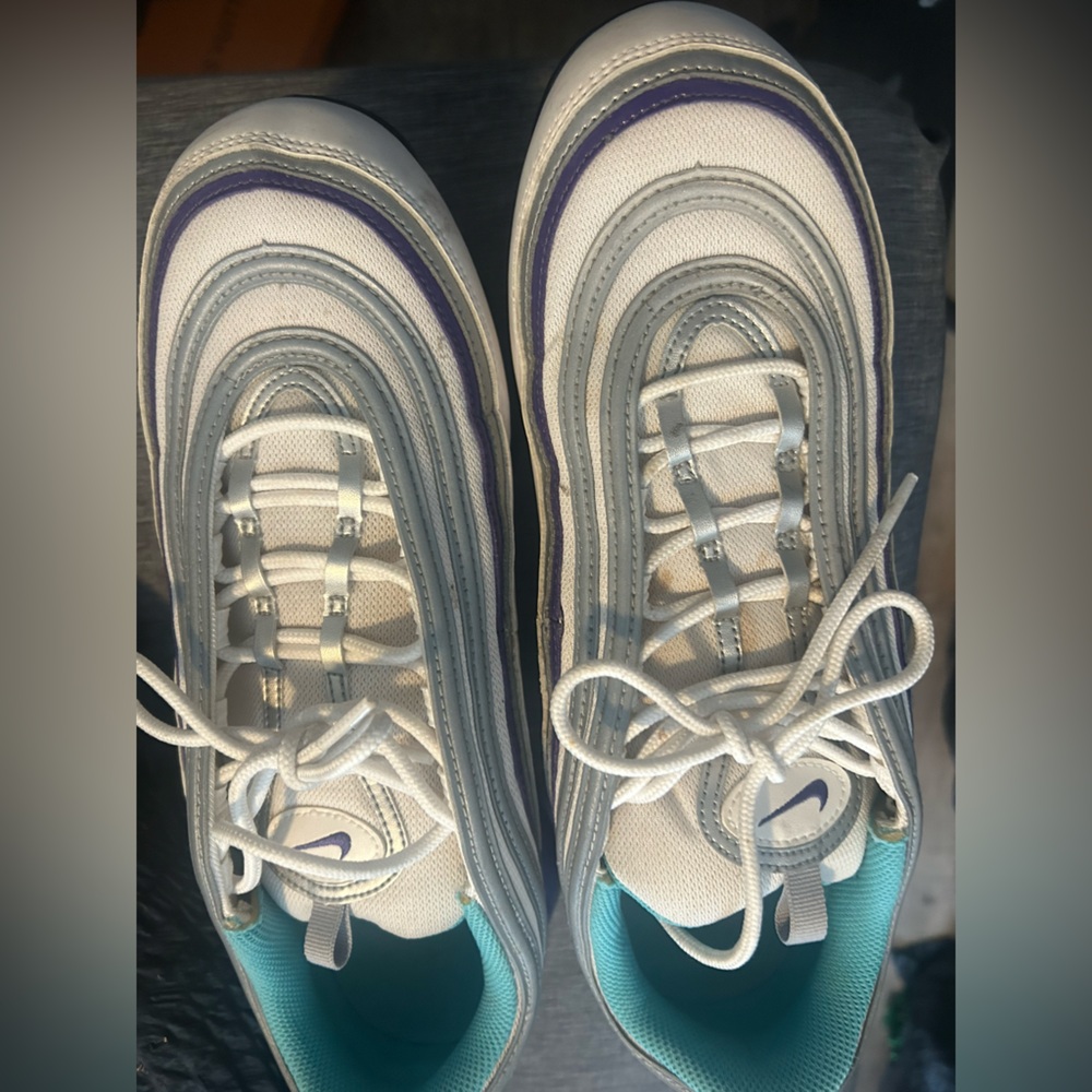 Nike White and Purple Air Max Sneakers
